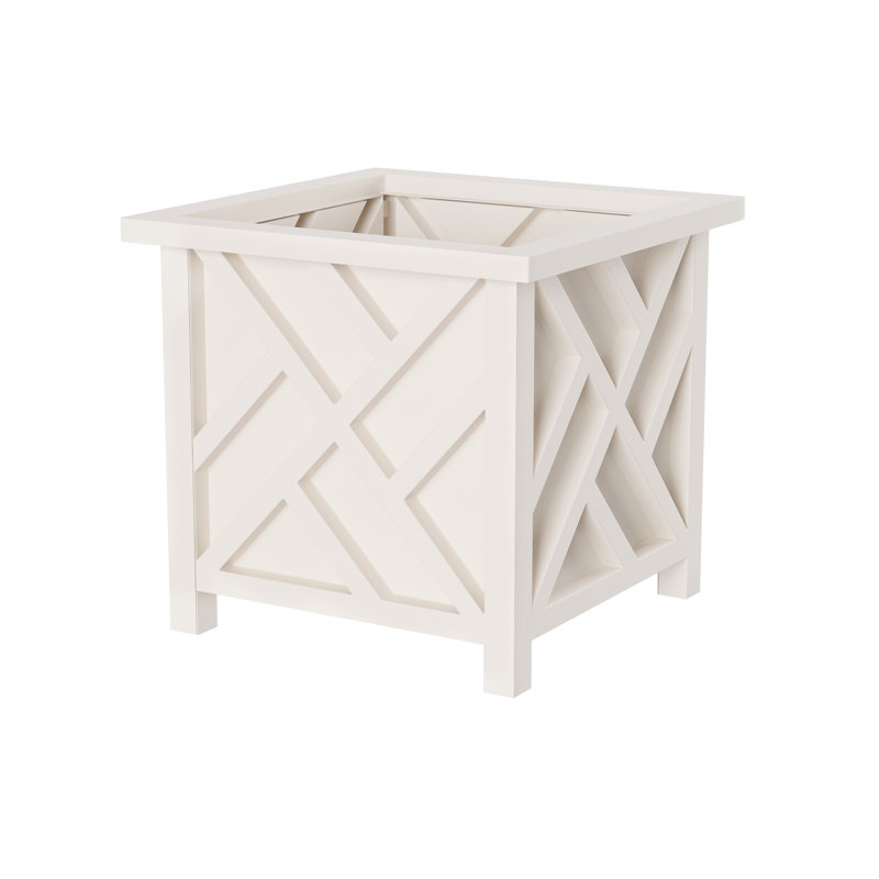 Planters Box - 14.75in Lattice Flower Box Plant Pot - Outdoor Patio Planters and Flower Boxes for Front Porch or Garden Decor by Pure Garden