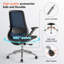 Chaise de bureau ergonomique en filet respirant avec accoudoirs et soutien lombaire-299547054