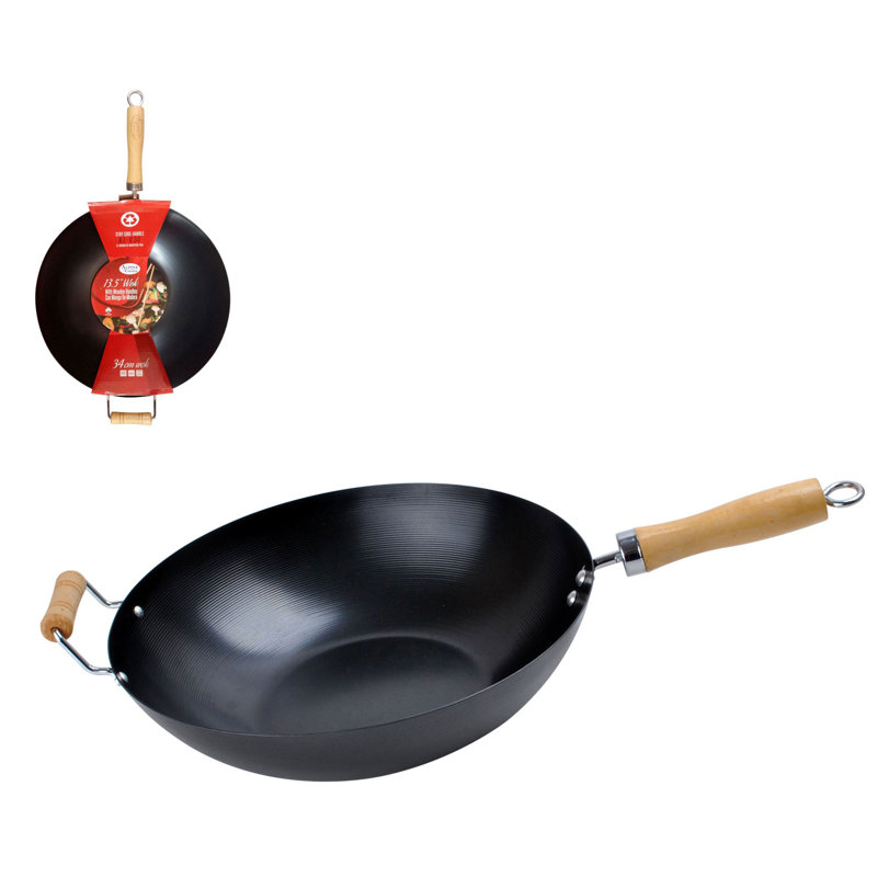 Aramco Imports Inc. Alpine Cuisine 13.5'' Carbon Steel Wok