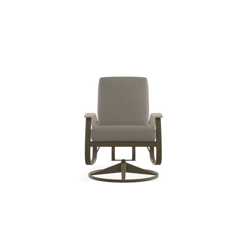 Belle Isle Outdoor Swivel Lounge Chair, Spectrum Indigo Sunbrella®, Textured Beachwood, Desert P60