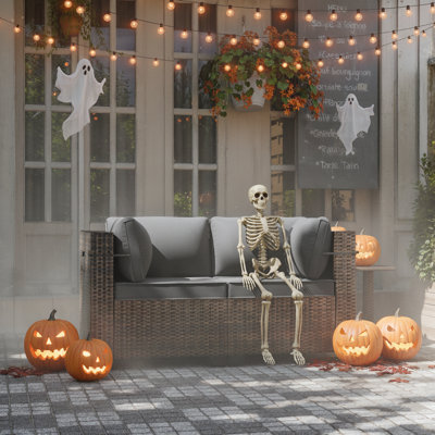 Kalinowski Premium Outdoor Loveseat With Adjustable Feet, Splash-Proof Cushions & Secure Seat Clips