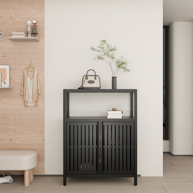 Large Capacity Bamboo Bathroom Storage Cabinet – Multifunctional Furniture For Bathroom, Living Room & Kitchen, Black