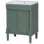 Meuble-lavabo moderne à 2 niveaux avec lavabo supérieur et grandes tablettes de rangement-320743811