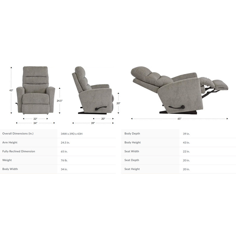 Liam Manual Leather Match Recliner, Espresso Leather Match, Rocker