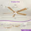 Ventilateur de plafond blanc à intensité variable 52 po avec lumières et télécommande réversible 3Cct 6 vitesses (ensemble de 2)-902072050-902072051