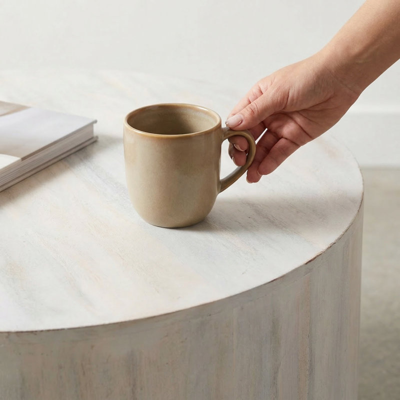 Table basse Vioria, Blanc délavé