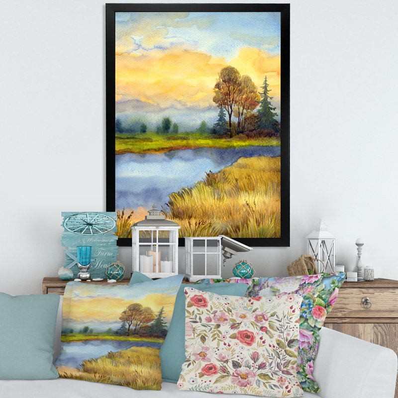 Le réveil de la nature - peinture sur toile, H 32 po x l 16 po x P 1,5 po, Toile encadrée noire