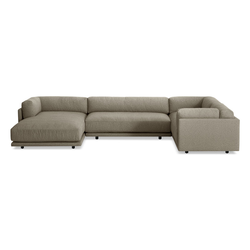 Sunday Chaise Sectional, Sanford Black Crossweave, Right Hand Facing