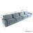 4-Piece Upholstered Modular Linen Fabric Sectional Sofa-124608910