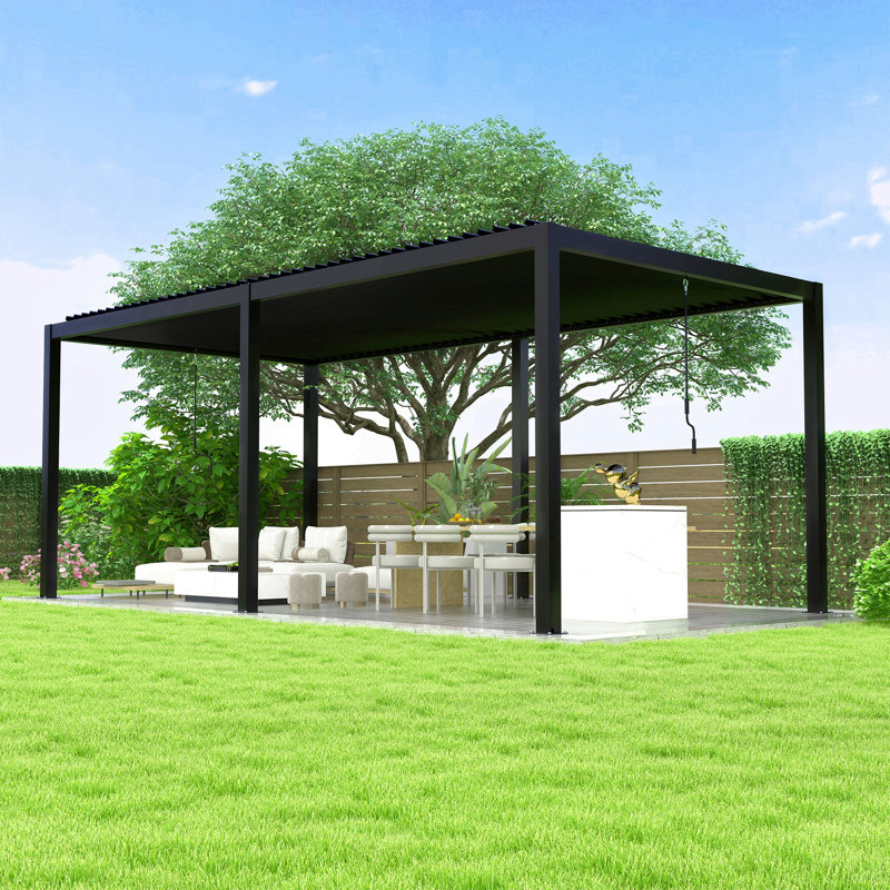 8640E Louver Pergola 10X19ft Aluminum Frame & Steel Louvers