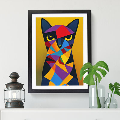 FRM-V0523-375X Cat Cubism Vol.2 - Single Picture Frame Print