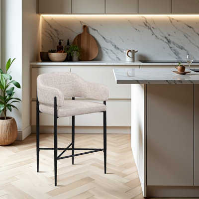 Tabouret de comptoir en tissu Sylas