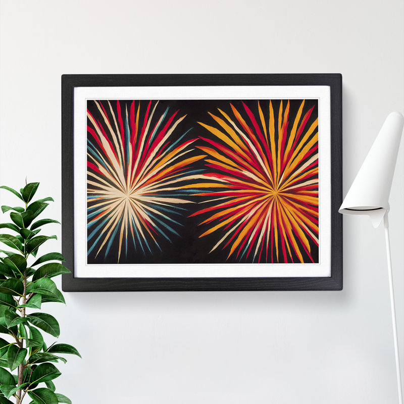 Eccentric Fireworks - Single Picture Frame Print, Black Frame, 46cm H x 64cm W x 2cm D