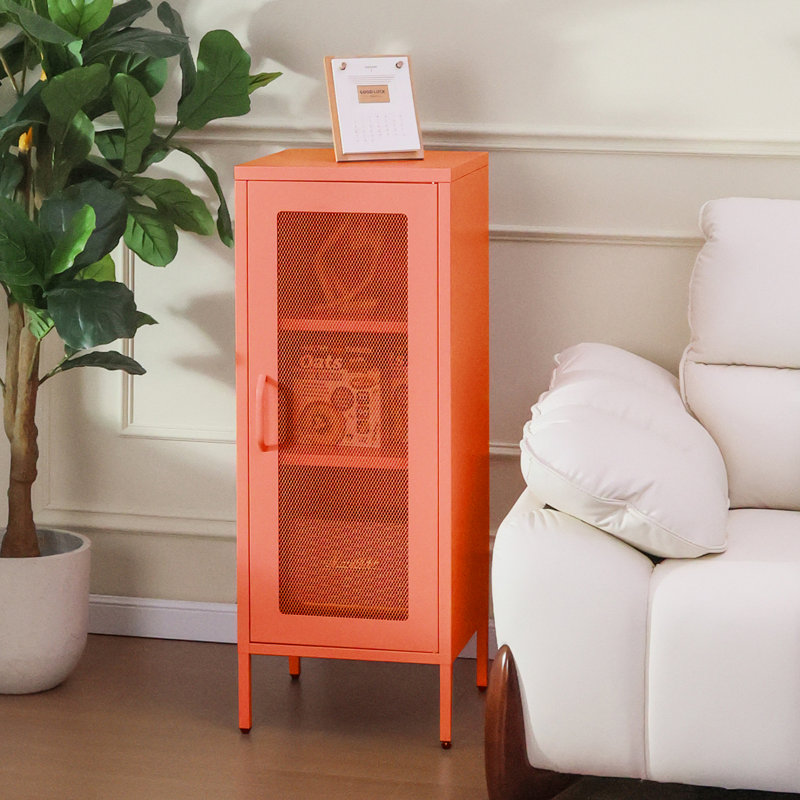 Armoire d'appoint en métal Mully, Orange