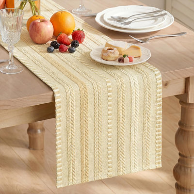 Brown Boho Vintage Table Runner 30x143 cm, Elegant Seasonal Holiday Kitchen Dining Holiday Birthday Table Decor for Home Party