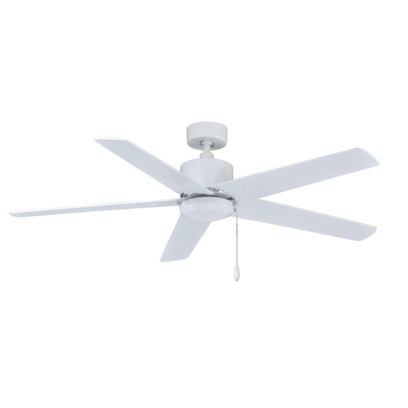 Jolley 52" 5-Blade Indoor Ceiling Fan, White, White
