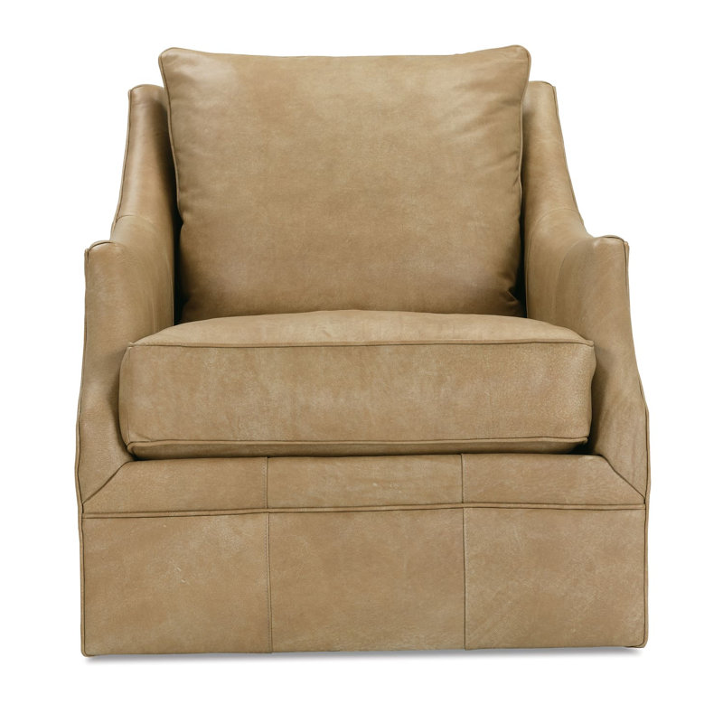 Butterscotch Kara Leather Swivel Glider