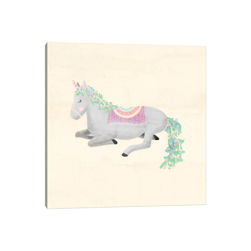 Unicorn Pastel IV 1 Piece Wrapped Canvas Wall Art, 45.72 cm H x 45.72 cm W x 3.175 cm D