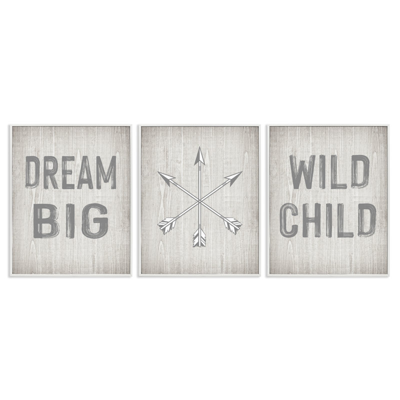  «Dream Big Boho Arrows», ensemble de 3 giclées par Ashley Calhoun, H 20 po x l 16 po