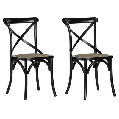 Distressed Black Cross-Back Chair