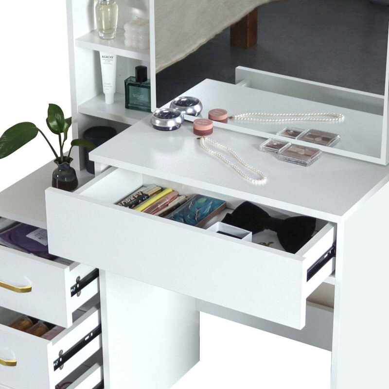 Hampton & Stewart Dressing Table with Mirror, White