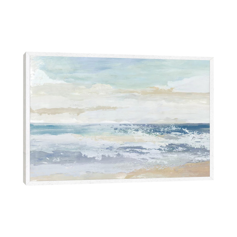 Ocean Salt by Tom Reeves - Painting on Canvas, 66.04cm H x 101.6cm W x 3.81cm D, White Framed