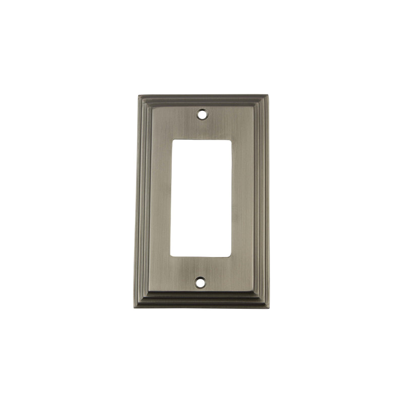Deco 1-Gang Rocker Wall Plate, Antique Pewter