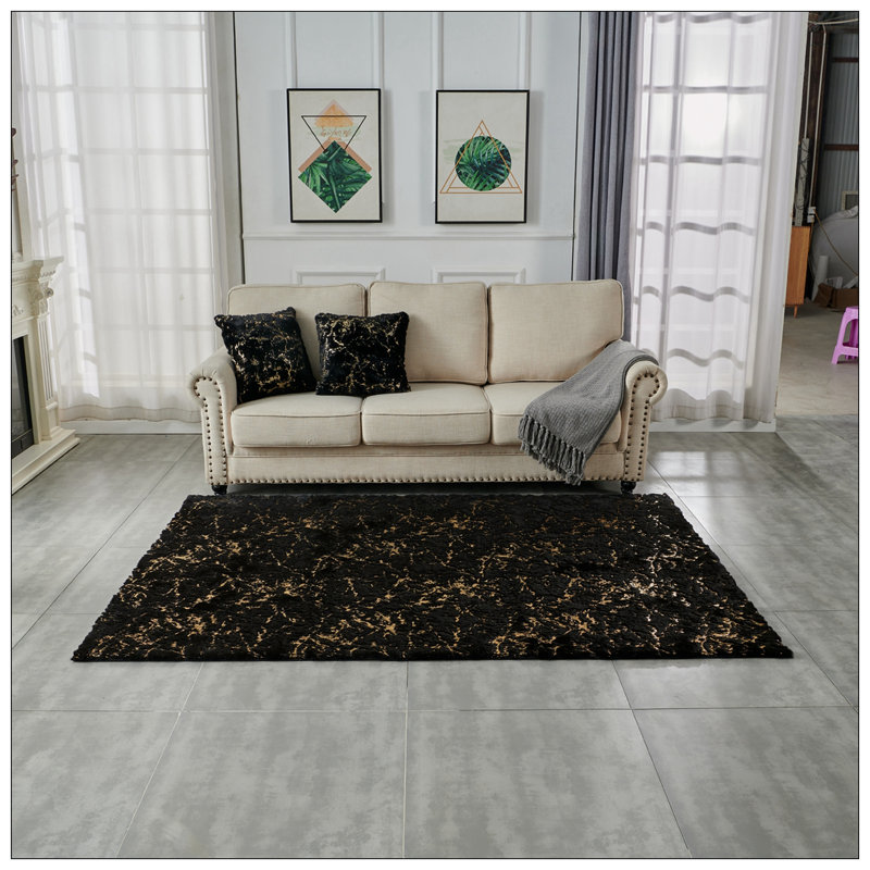 Tapis en fausse fourrure Chinchilla, Rectangle 4pi x 6 pi