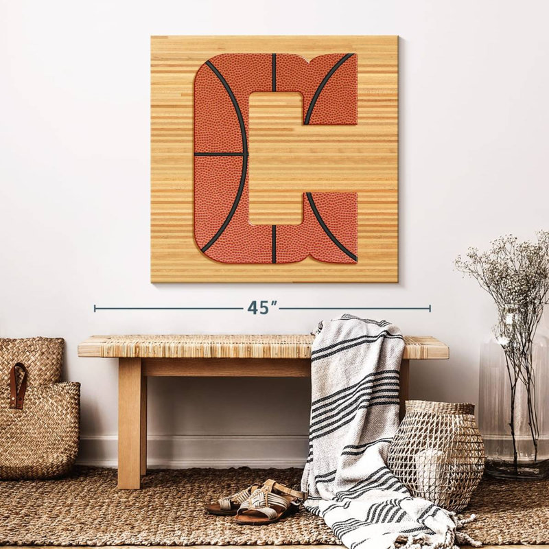 «Basketball C Alphabet» sur toile, H 33 po x l 33 po x P 1,25 po