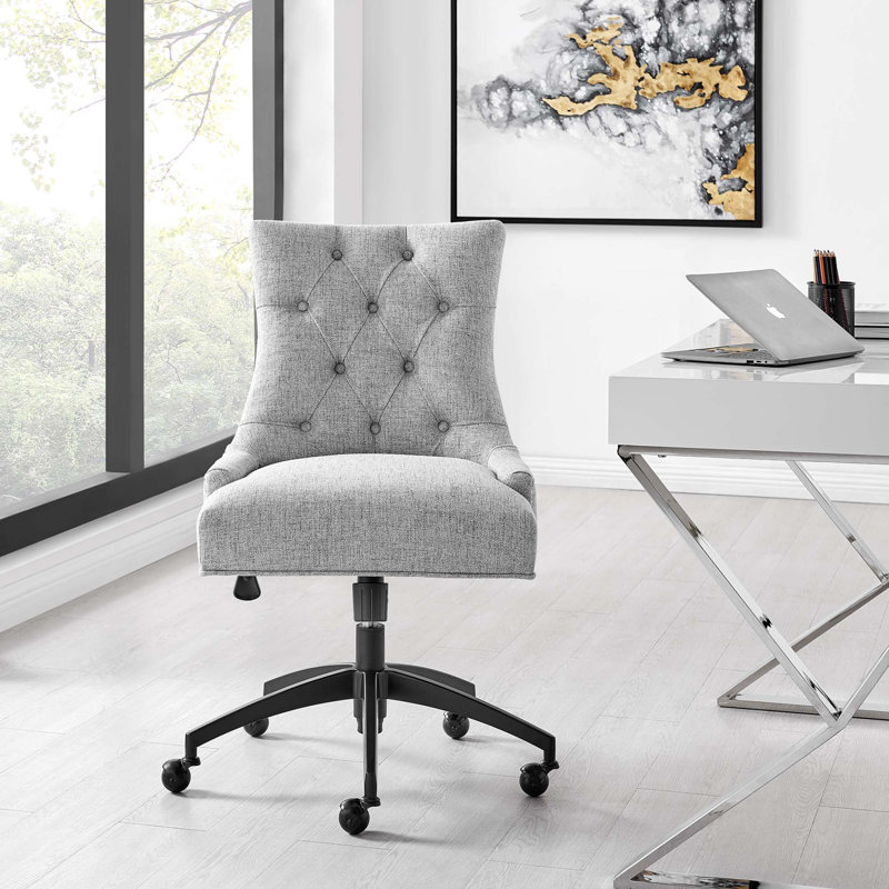 Chaise de bureau Regent, Gris clair, Noir