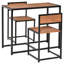 HOMCOM 3-Piece Industrial Dining Table Set For 2, Kitchen Table And Chairs, Dining Room Sets For Small Spaces