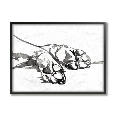 " Pet Animal Paws Minimal Ink Linework " Graphic Art Print