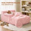 Canapé pour enfants en rose avec accoudoirs et couverture convertible-699283685