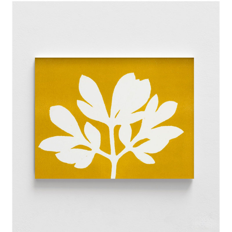 «Horizontal Plants 8» par MMB Studio, impression rustique botanique à feuilles blanches, idée de décoration pour plante de bibliothèque jaune, décoration de chambre d'amis