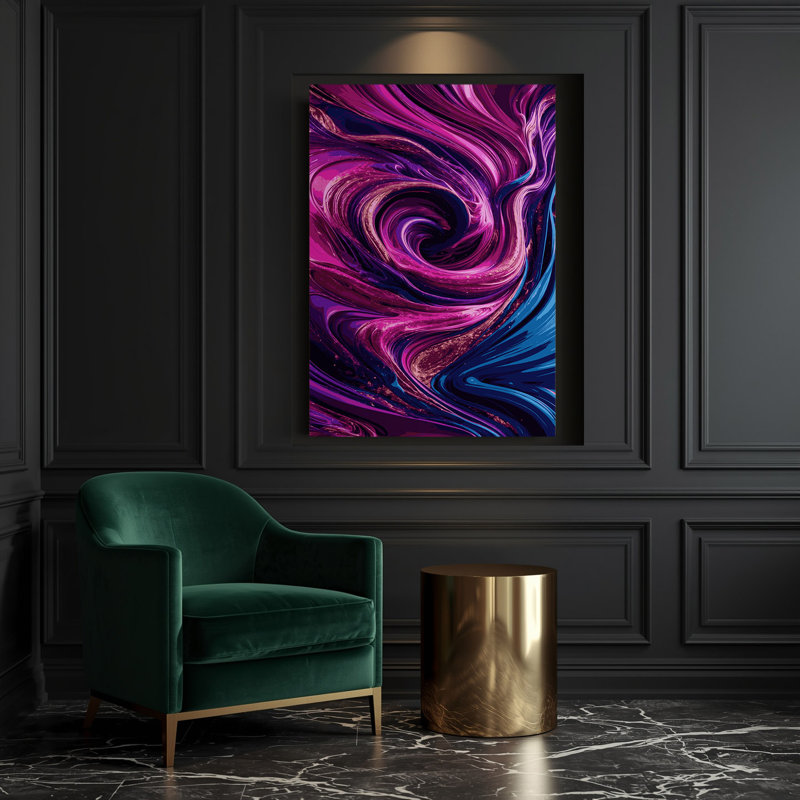 Abstrait art fluide sur toile mauve 39, H 14 po x l 11 po