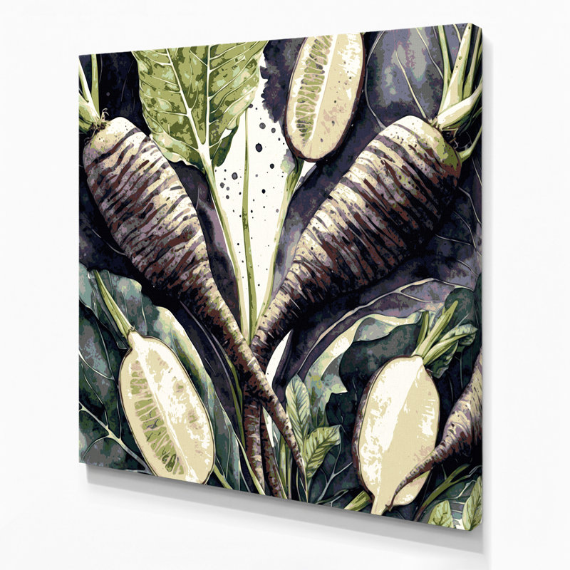 Art mural sur toile de légumes Taro Root, H 16 po x l 16 po