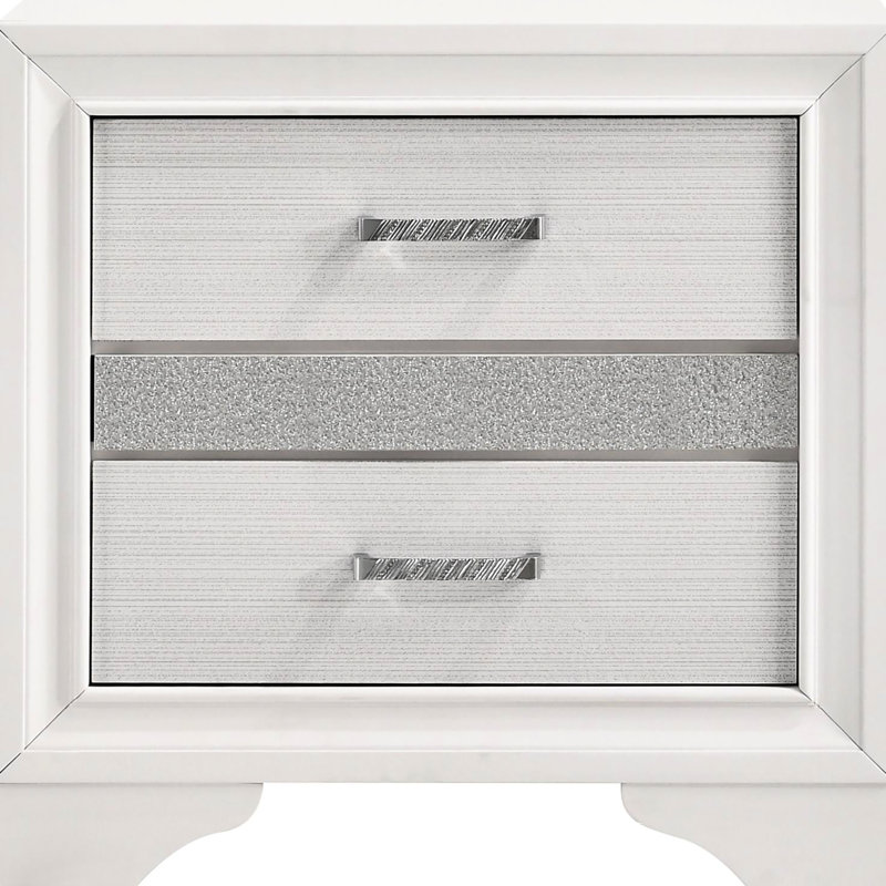 Table de chevet blanche 2 pour chambre à coucher avec espace caché - 2 tiroirs modernes et espace dissimulé