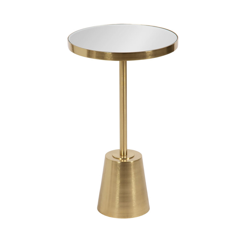 Hardeman Genuine Marble Pedestal End Table, Gold