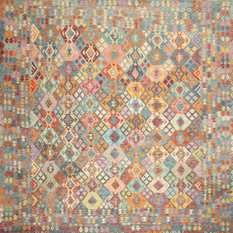 Laduke Geometric Indoor Rug, Square 3'