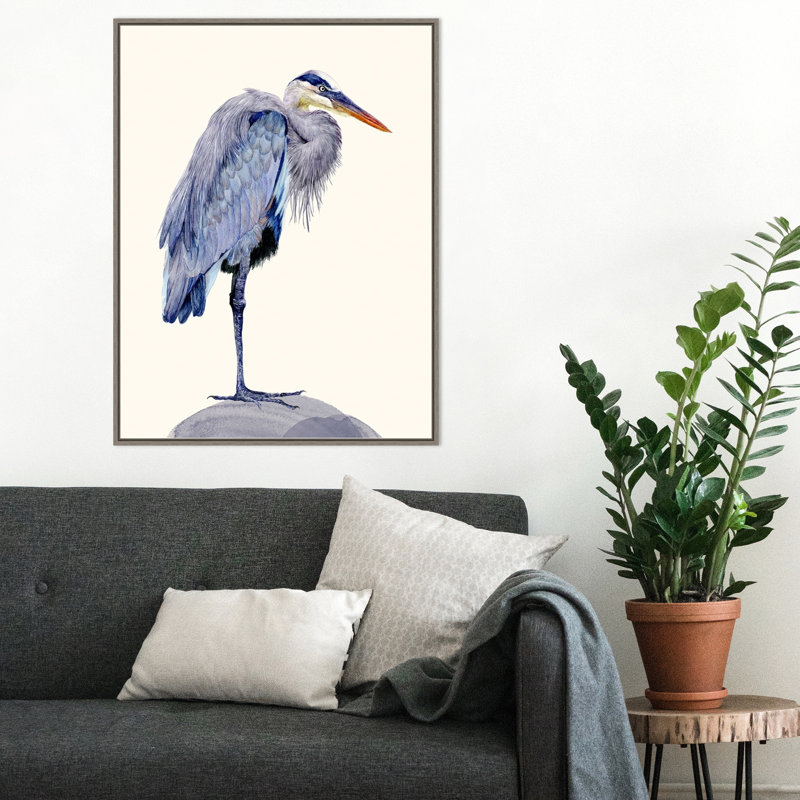 «Heron Study Ii» par Melissa Wang - peinture à cadre flottant sur toile