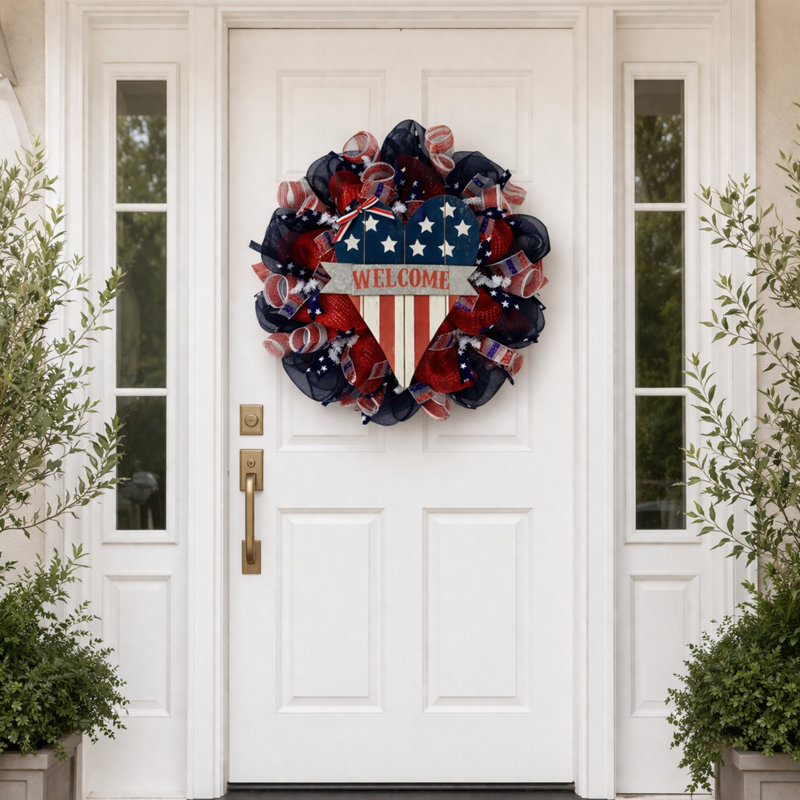 Patriotic Heart Welcome Wreath