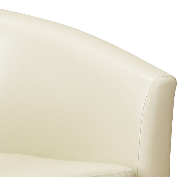 Darlene Faux Leather Armchair, Ivory