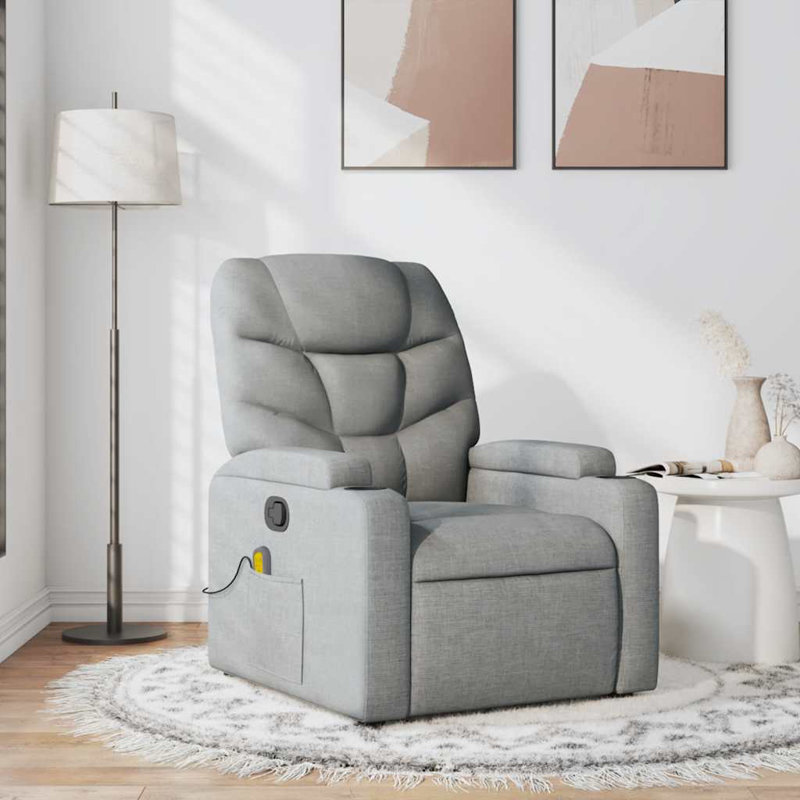 Fauteuil de massage inclinable gris clair, Gris clair