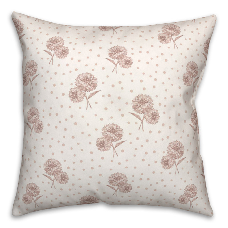 Floral Reversible Throw Pillow, Pink