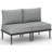2-Person Metal Patio Furniture Set with Olefin Cushions, Armless Chairs-709661023
