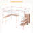 Full Size Metal Loft Bed With Desk And Metal Grid-2140762209