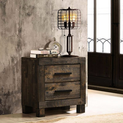 Table de chevet rustique avec 2 tiroirs et bois pour la construction en bois franc asiatique