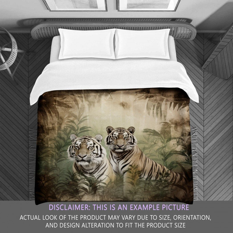 Tiger Animals Brown Comforter, Twin Extra Long Comforter