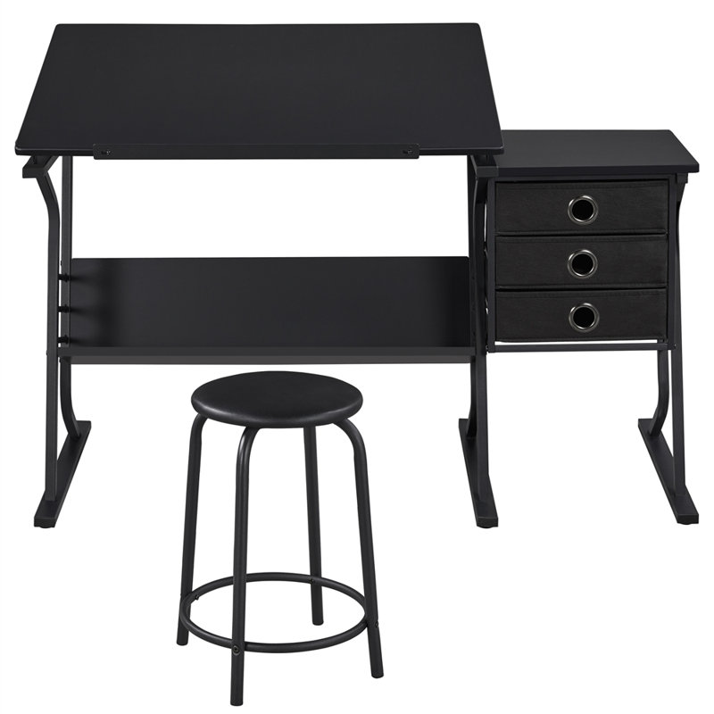 Rectangle Height Adjustable Flip Top 128cm L Modular Training Table Set and Chair Set with Modesty Panel