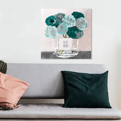 La vie en rose argent - peinture sur toile